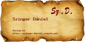 Szinger Dániel névjegykártya